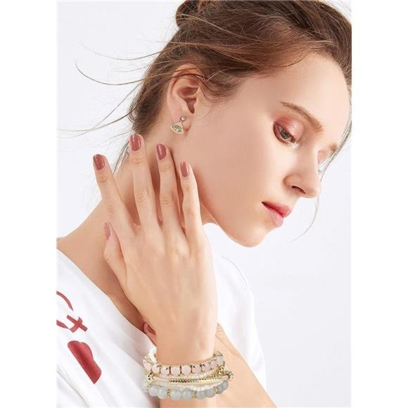 6 Sets Bohemian Stackable Bead Bracelets for Women Stretch Boho Style Bracelet - Picture 6 of 7